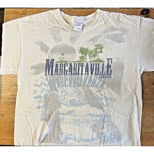 Margaritaville Jamaica T-Shirt Jimmy Buffett White Shirt Men's Large VTG